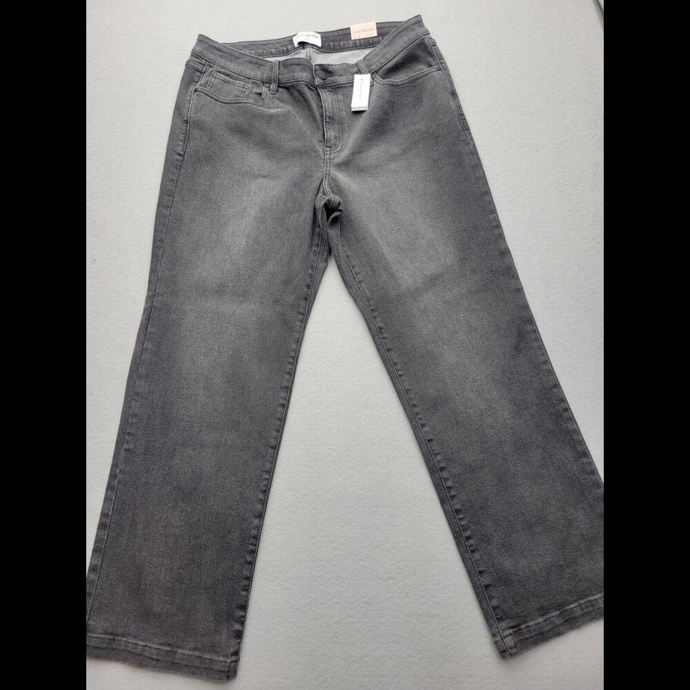 Lane Bryant Womens Jeans 18 Gray Wide Leg Medium Wash
